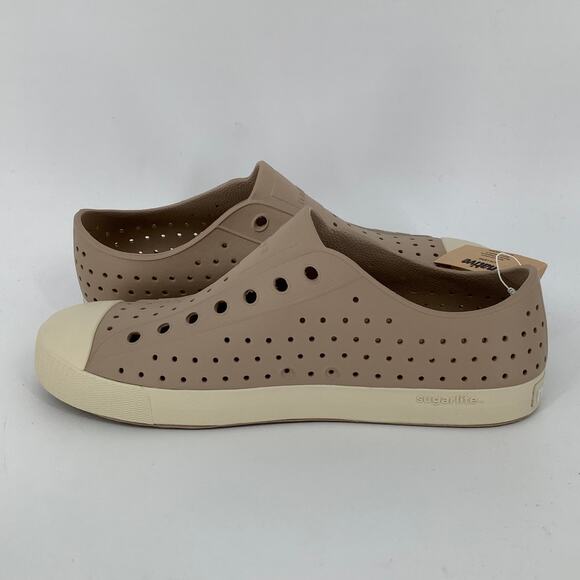 Native Shoes Mens 10 Flax Tan Bone Jefferson Slip On Sneaker Perforated P2-60 - Picture 6 of 10